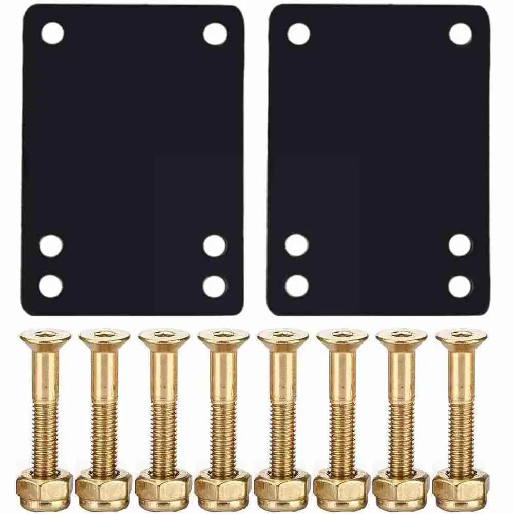 

Scooter Accessories Set Skateboard Longboard Rubber Scooter Risers 2pcs Set Accessory Bridge Pad 8pcs25mm Pads Nail Bridge K1b4