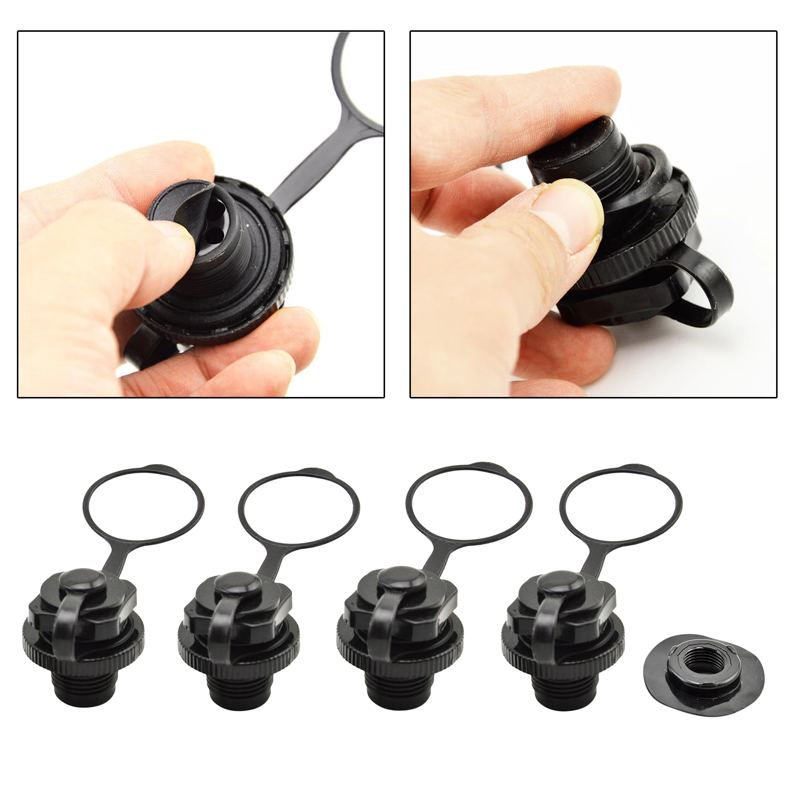

Inflatable Boat Air Valve Cap Inflating PVC Rubber Dinghy Air Plug 22mm Thread, Black