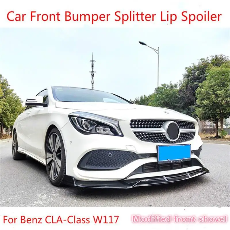 

3PCS Car Front Bumper Splitter Lip Spoiler Surround Front Shovel E-class Modification For Mercedes Benz CLA-Class W117 2016-2020