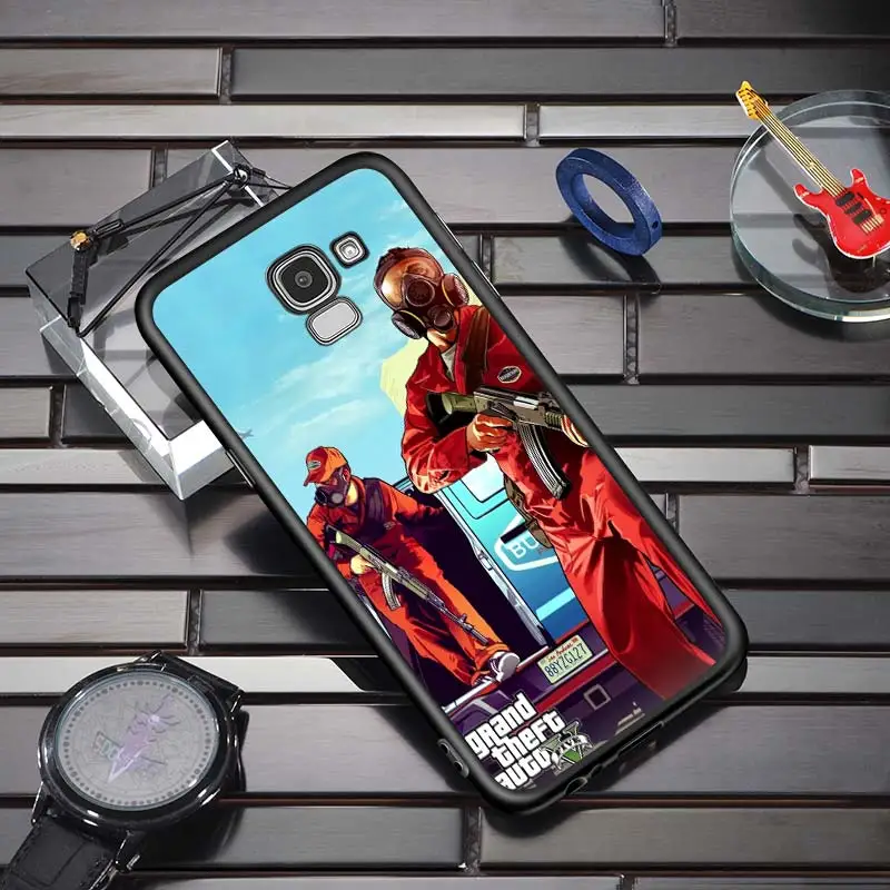 Grand Theft Auto GTA V для Samsung Galaxy J2 J3 J4 Core J5 J6 J7 J8 Prime Duo Plus 2018 2017 2016 черный чехол
