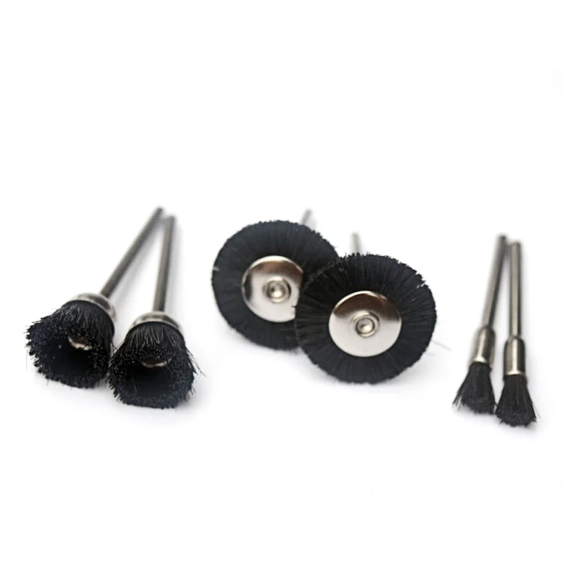 6 шт./лот нейлоновое колесо щетка с хвостовиком инструмента для снятия заусенцев