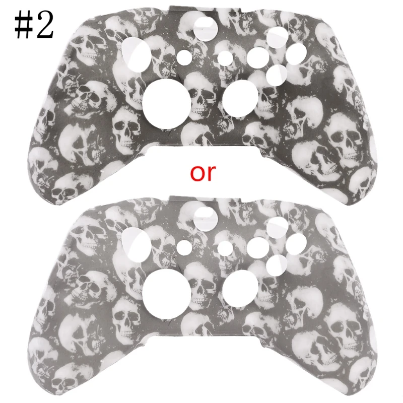 

Skull Pattern Silicone Gamepad Cover+2 Joystick for xbox one X S Controller HCCY