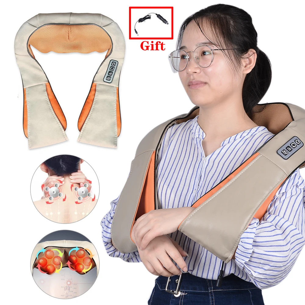 Infrared Heated Shoulder Body Neck Kneading Massager Electrical U Shape Multifunctional Shawl Car/Home |