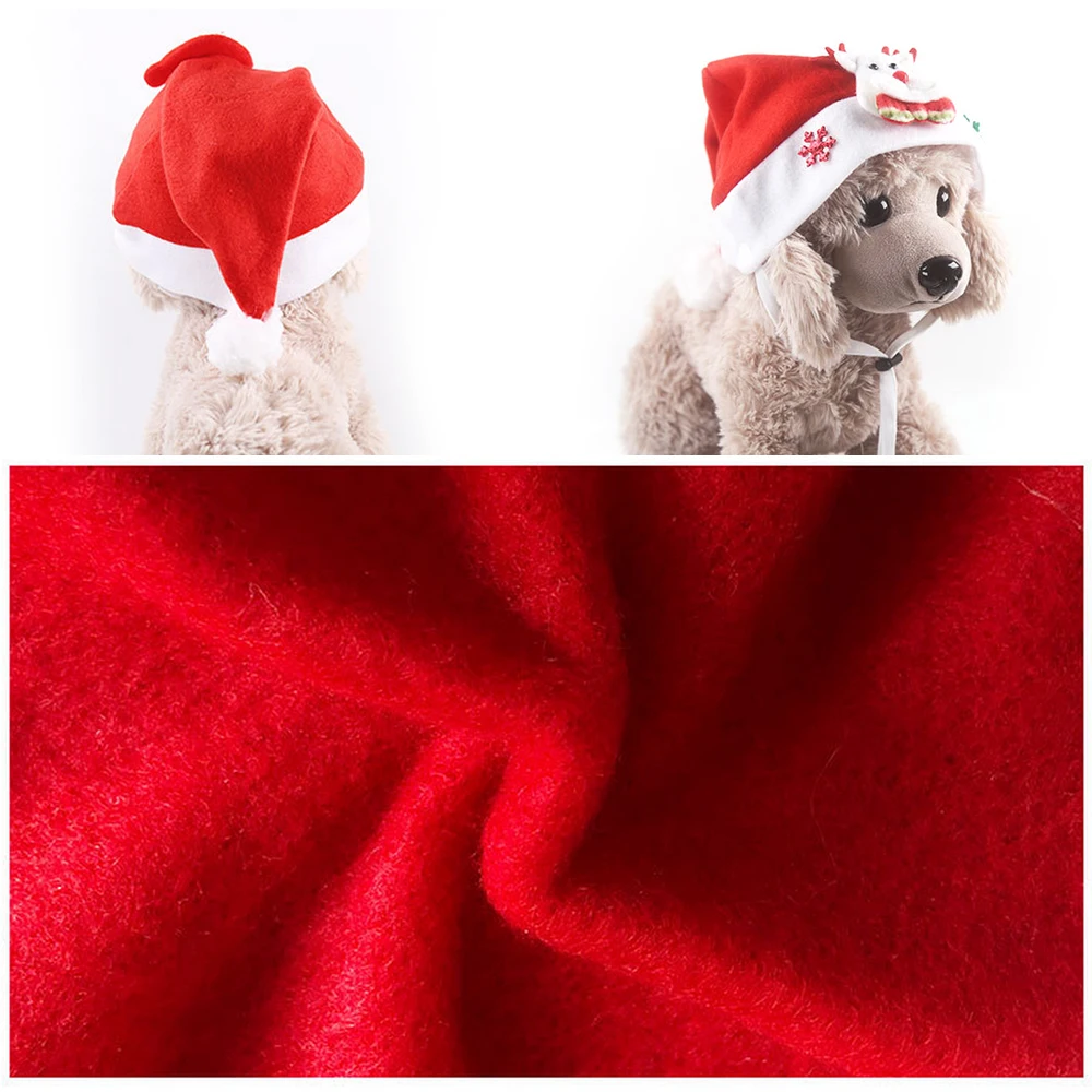 Головные уборы для кошек и щенков Рождественская шапка питомцев собак Нарядная