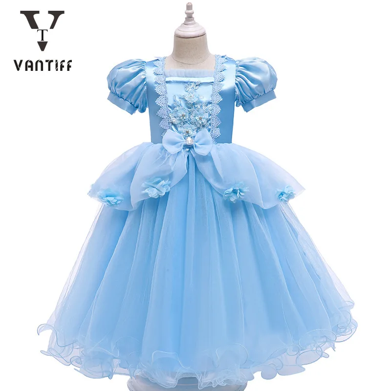 

Halloween Cosplay Costume Girl Princess Dresses Kids Clothes Girls Dress Lantern Sleeves Baby Girl Ball Gown For Birthday Party