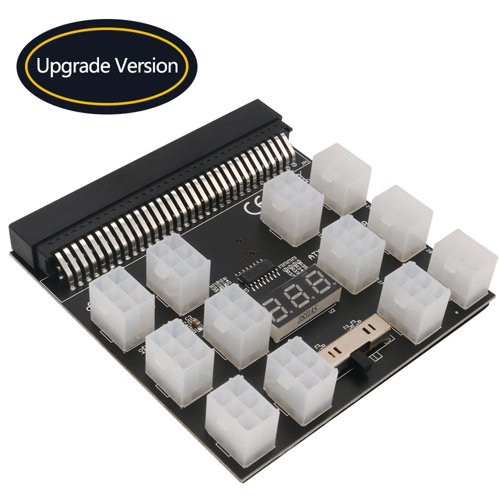 Плата блока питания PCI-E 12x/17x 6Pin преобразователь адаптера 12 В для сервера Ethernet BTC