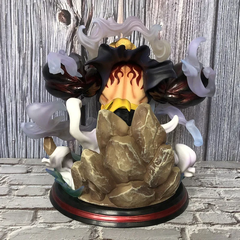 

One Piece Statue Lion Rocket Gun Monkey D Luffy Fourth Gear Ape King Iron Fist GK Action Figure Model toys BOX 28CM Q665