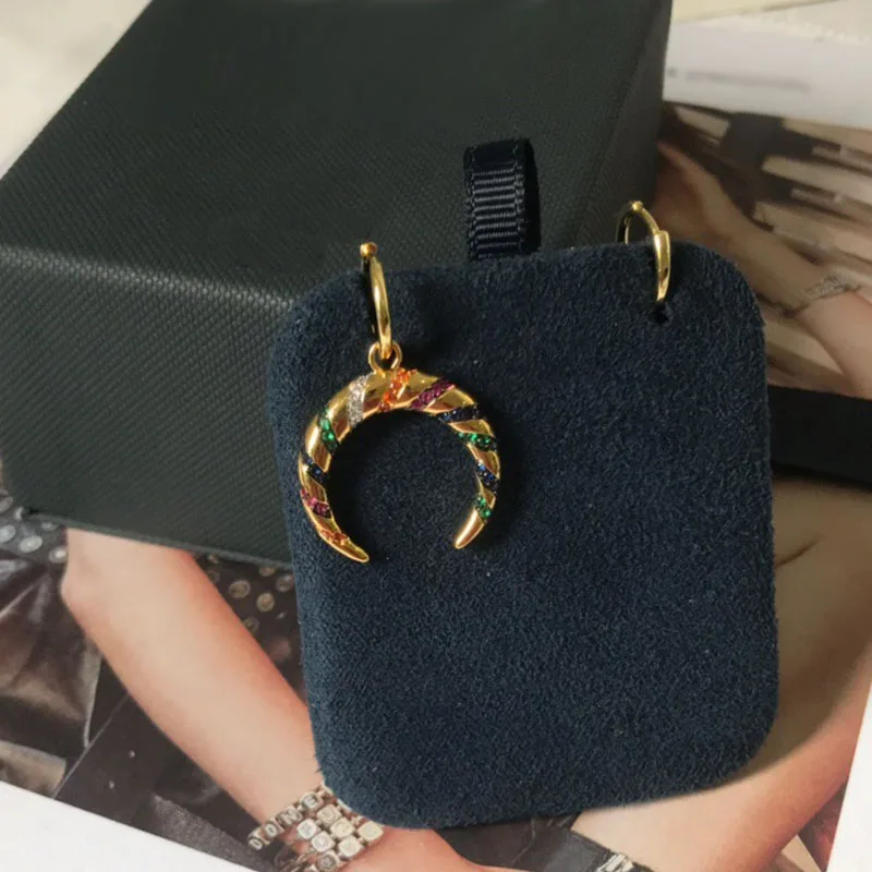 UMGODLY модные серьги желтого золота Цветные Асимметричные разноцветные