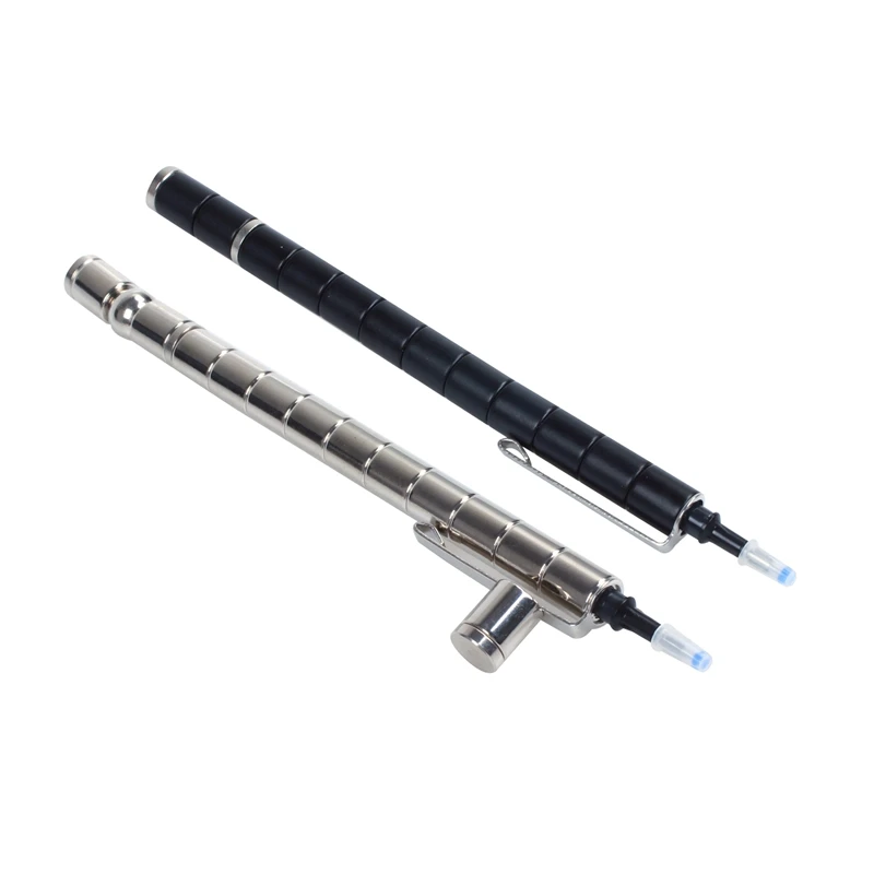 2 Pcs Creative Modular Polar Pen Magnetic Magnets Ball Toy Press with 12 Steel Balls Adult Toy(Silver & Black) |