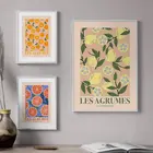 Плакаты и принты в скандинавском стиле с изображением фруктового рынка, мандариновых листьев, современная настенная Картина на холсте, галерея, декоративные картины для гостиной
