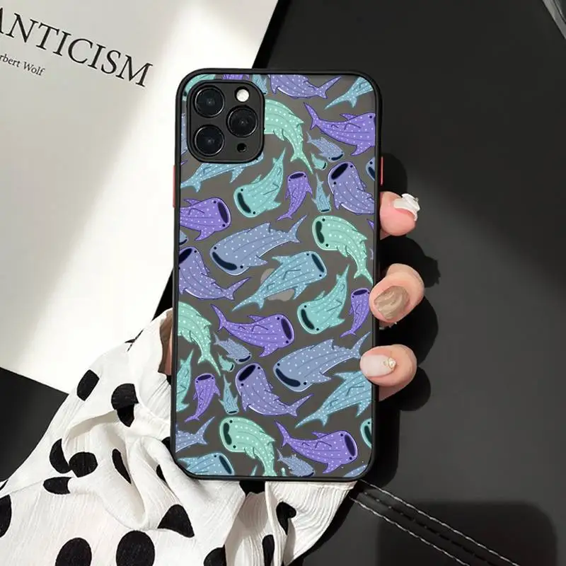 

shark Phone Cases matte transparent For iphone 7 8 11 12 plus mini x xs xr pro max cover