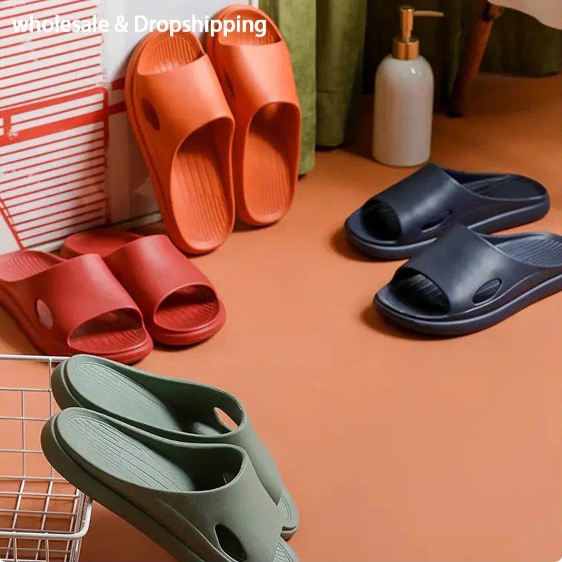 

Women Thick Platform Slippers Summer Beach Eva Soft Sandals Leisure Men Ladies Indoor Bathroom Anti-slip Shoes Wholesale