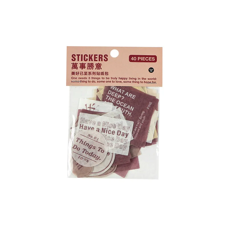 

Mohamm 40Pcs Beautiful Has Come Series Stickers Decoration Scrapbooking Paper Creative Stationary School Supplies
