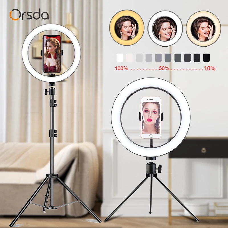 Светодиодный кольцевой светильник Orsda 10 дюймов приглушающий для фотографии Youtube