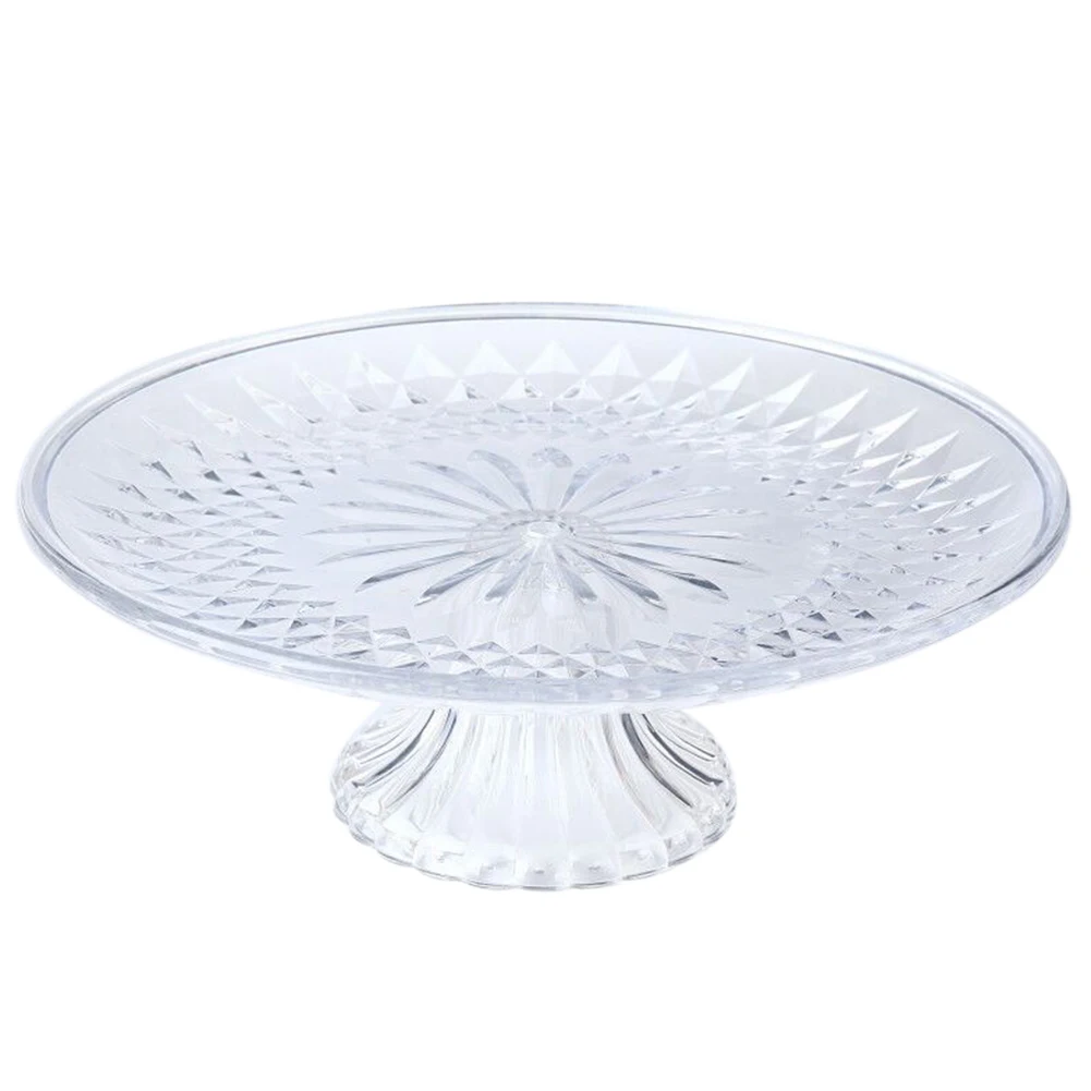 

High Quality Creative Crystal Fruit Plate Plastic With Base Platter Household Kitchen Dried Fruit Melon Seeds Candy Tray Fitting