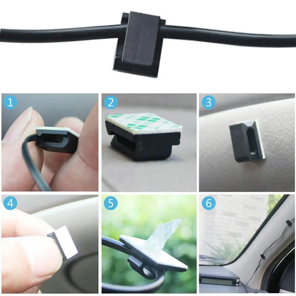 Автомобильный видеорегистратор 10X фиксированный зажим для провода кабеля