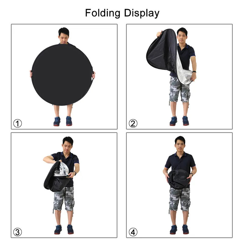 Портативный отражатель диаметром 60 см 5 в 1 с сумкой|Светоотражатели| |