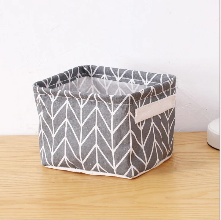 

New plaid storage bag multi cotton and linen square storage basket home miscellaneous collection soft use