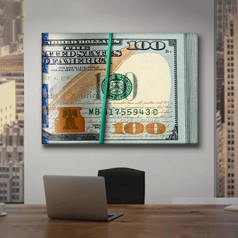 USD Dollar Decorative Paintings Money Posters Modern Canvas Wall Art Prints Inspirational Pictures for Living Room Home Decor
