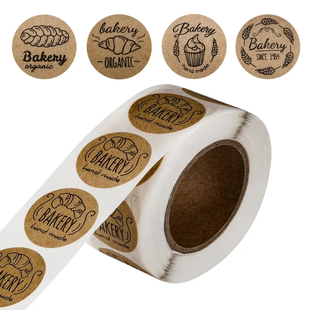 500 шт Круглые пекарские наклейки ручной работы ярлыки DIY Хлеб торт печенье