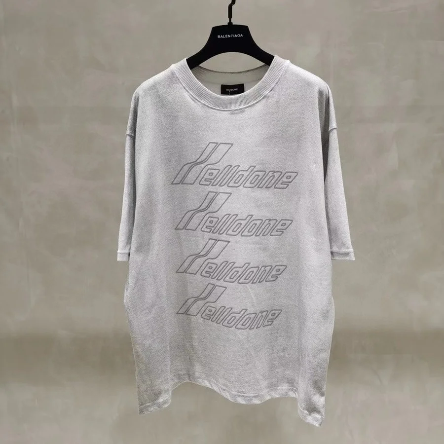 

Reflection Welldone T-shirt Men Women Fashion We11done T shirts Tops Tee harajuku men clothing