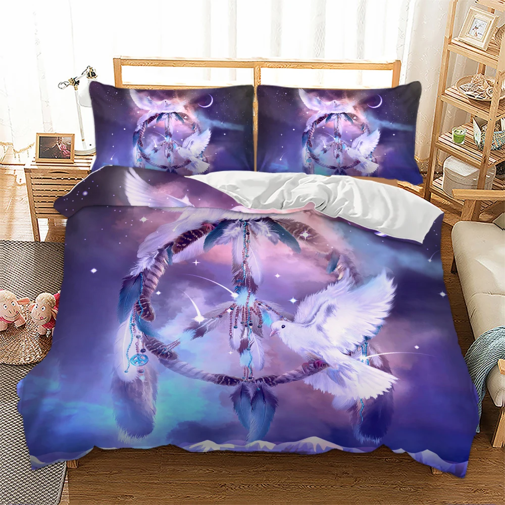 

Thumbedding Dreamcatcher Bedding Set Pigeon Fantasy Mysterious Duvet Cover Galaxy King Queen Twin Full Single Double Bed Set
