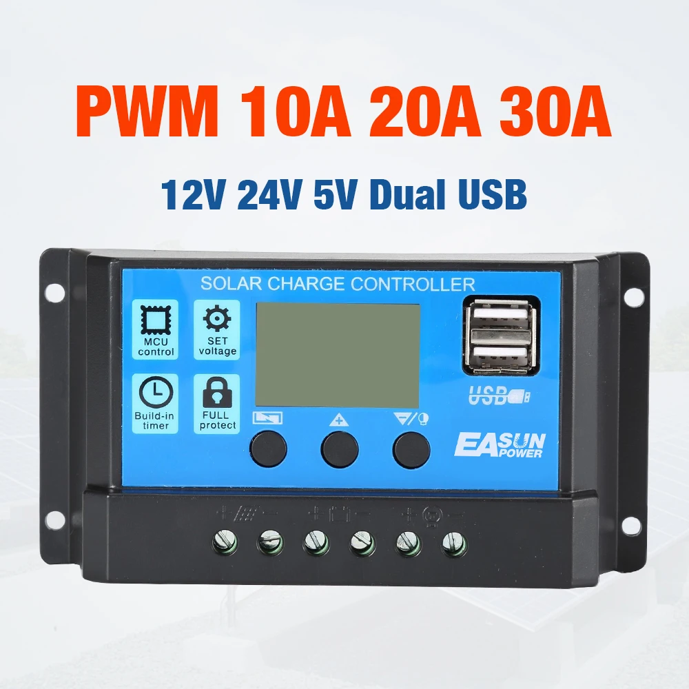 20A Epever PWM солнечный контроллер заряда серии LandStar 12 В/24 В авто Батарея Панель зарядное устройство освещение и таймер солнечный регулятор
