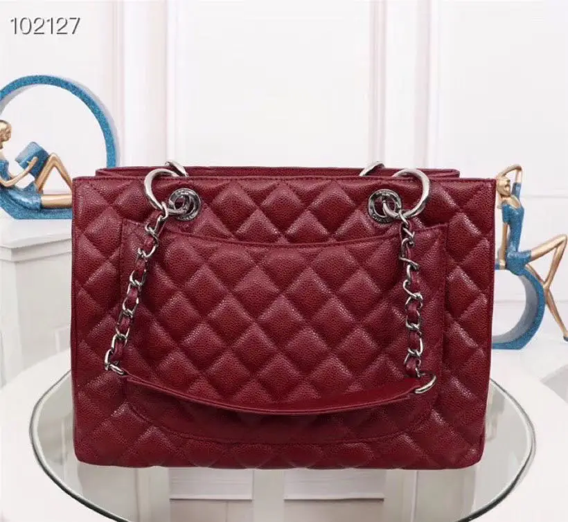 

2020 New large luxury women's bag top quality caviar leather ladies shoulder bag large capacity classic designer handbag