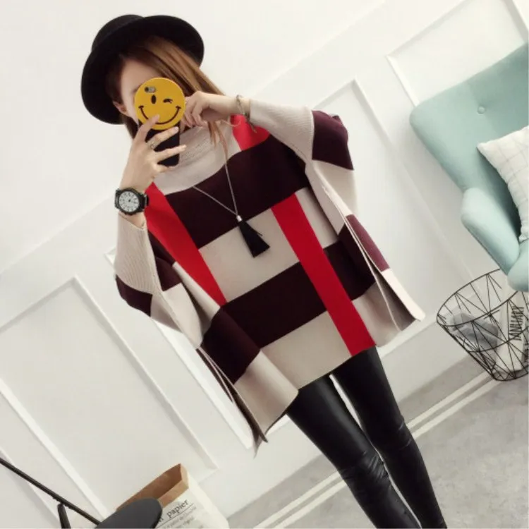 Женский свитер с накидкой в виде головы летучей мыши на осень и зиму 2019 | Женская