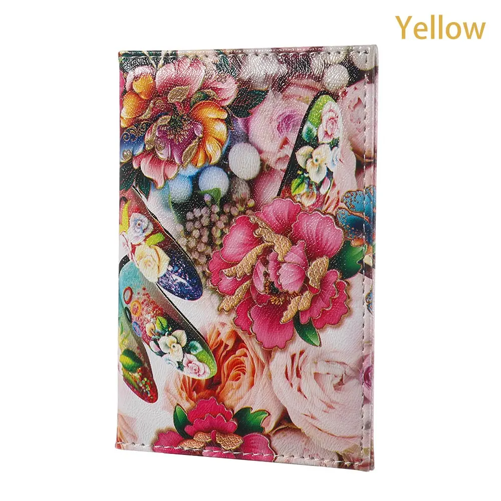 Yellow Модный женский кошелек из искусственной кожи с объемным дизайном, держатель для паспорта, цветочный принт, Обложка для документов, паспорта, чехол, держатель для ID карт - Цвет: Yellow