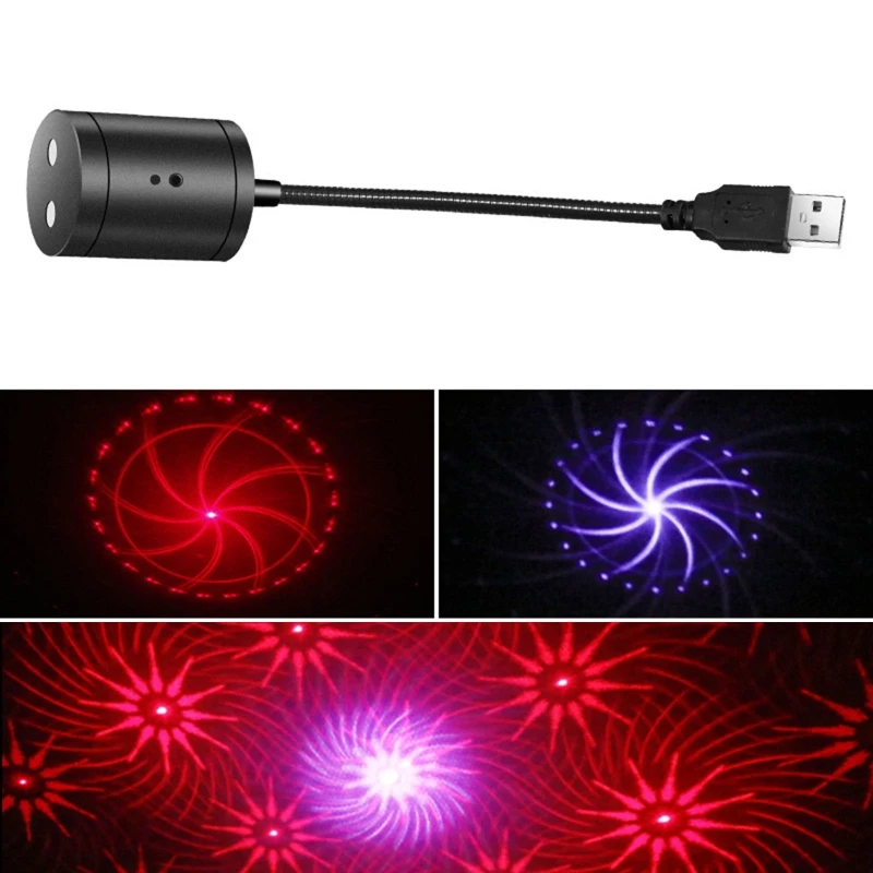 

Auto Colorful Light Starry Atmosphere Lamp with USB Port Party Projector Lights Auto Rotating Star Light