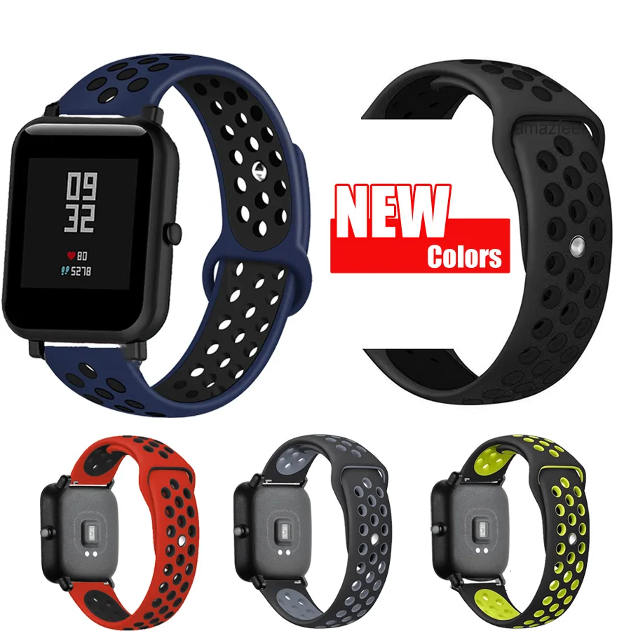 Силиконовый браслет для Huami Amazfit Bip ремешок gts ремешок 20 мм 22 мм ремешок для Amazfit stratos pace GTR браслет
