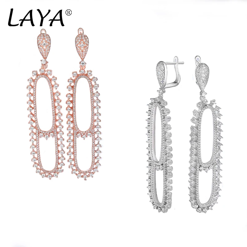 

Женские серьги-подвески из серебра 925 пробы с фианитами