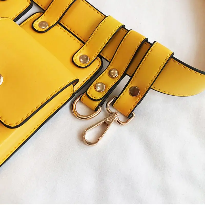 Женская модная поясная сумка из искусственной кожи нагрудная регулируемый