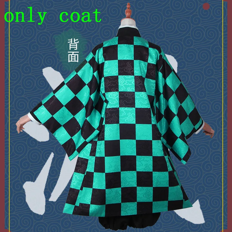 Демон убийца: Kimetsu no Yaiba костюм Kamado Tanjirou Agatsuma Zenitsu Tomioka Giyuu Kamado Nezuko кимоно Униформа парики Косплей - Цвет: only coat