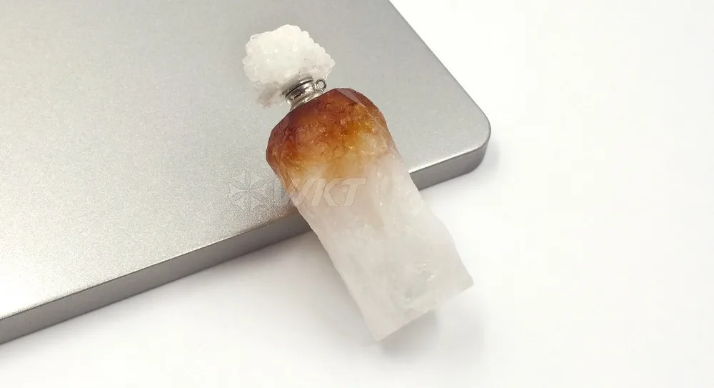 WT-P1499 цельный большой модный желтый камень pe большой массивный необработанный камень флакон для духов Дамский портативный натуральный флакон для духов 1 шт
