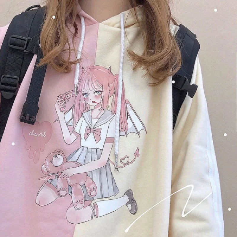 

Kawaii Deeptown Hoodie Women Winter Fashion 2021 Print Sweatshirt Women Long Sleeve Cute Tops Plus Velvet Plus Size Pullover