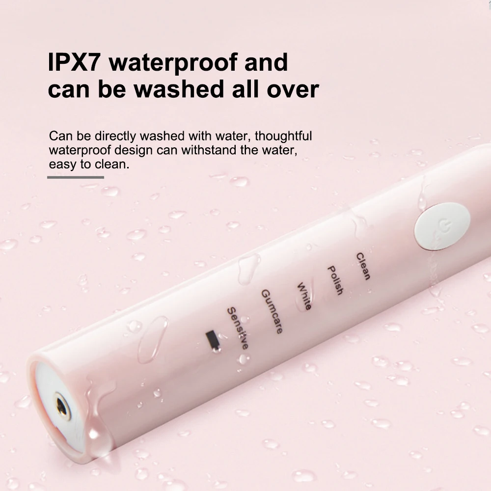 Sonic Electric Toothbrush USB Rechargeable Tooth brush adult Waterproof Ultrasonic Automatic 5 Mode with Heads | Бытовая техника