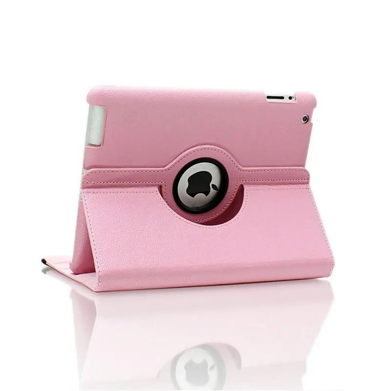 Принципиально для iPad 2/3/4 9," дюймовый планшет крышка Case_Smart Wake-для сна и игр, 360-вращающийся&+ Защитная пленка на экран, и ручка - Цвет: Розовый