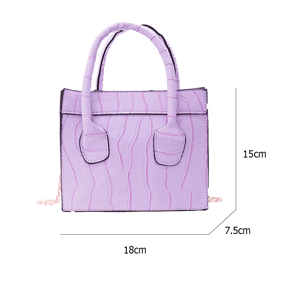 

Fashion Women PU Leather Alligator Pattern Shoulder Crossbody Messenger Bag Ladies Vintage Chain Top-handle Small Handbag Tote