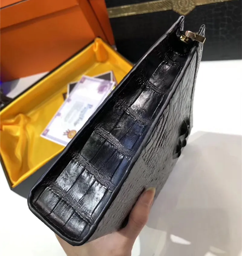 Подлинная натуральная кожа аллигатора на молнии деловой рабочий клатч кошелек