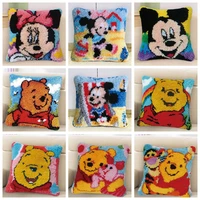 disney mickey exquisite coarse wool cross stitch winnie embroidery 3d segment embroidery pillow diy handmade material package