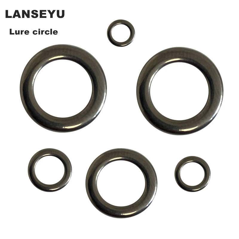 

LANSEYU Lure Fishing Solid Ring 304 Stainless Steel Fishing Ring Lure Accessories Heavy-duty Metal Jigging Ring