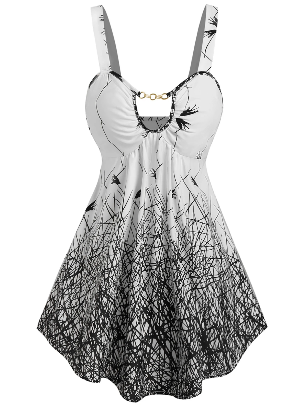 

Повседневная одежда размера плюс для женщин с цепочкой птицы майки без рукавов с принтом Топ С НАБОРНЫМИ БРЕТЕЛЬКАМИ топы на бретельках Топ...