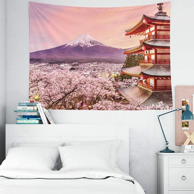 kanagawa tapestry wall hanging japanese mount fuji wall tapestry ocean wave wall carpet home decor wall rug custom large blanket free global shipping