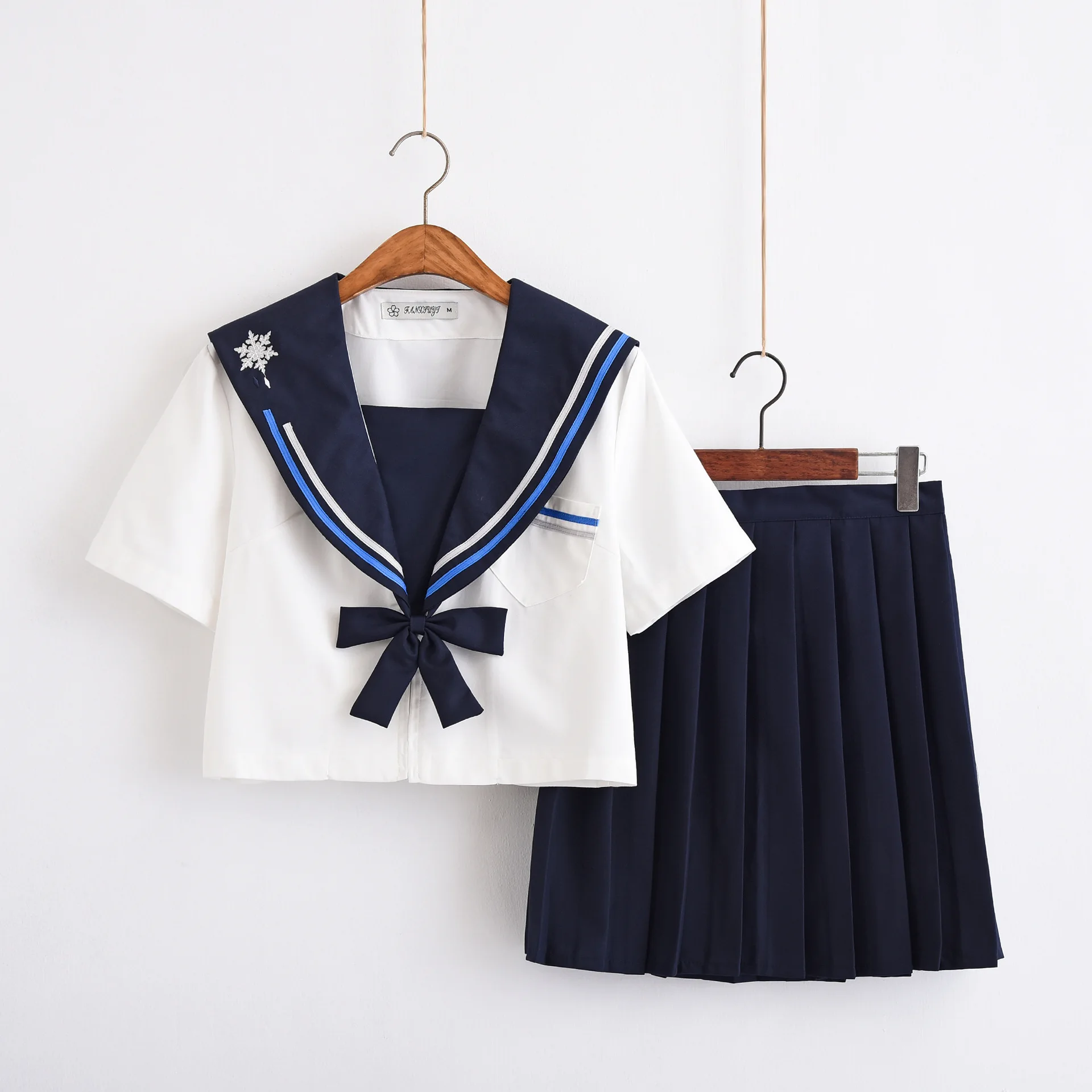 Japanese School Dress Uniforms Sailor Suit Cosplay Snowflake Embroidery ...
