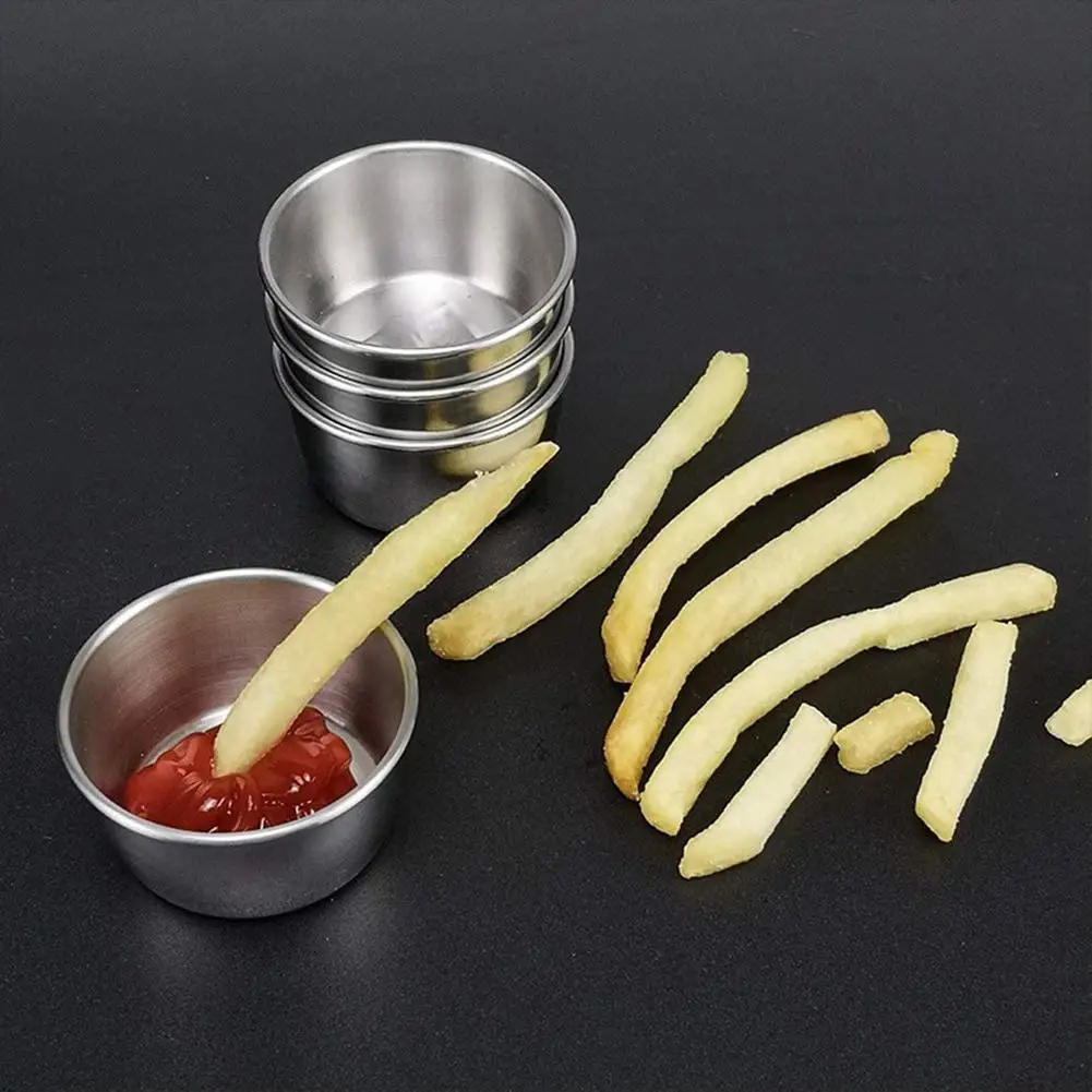 

1PCS Sauce Dish Appetizer Serving Tray Stainless Steel Sauce Dishes Spice Plates Kitchen Supplies Plates Spice Dish Plate