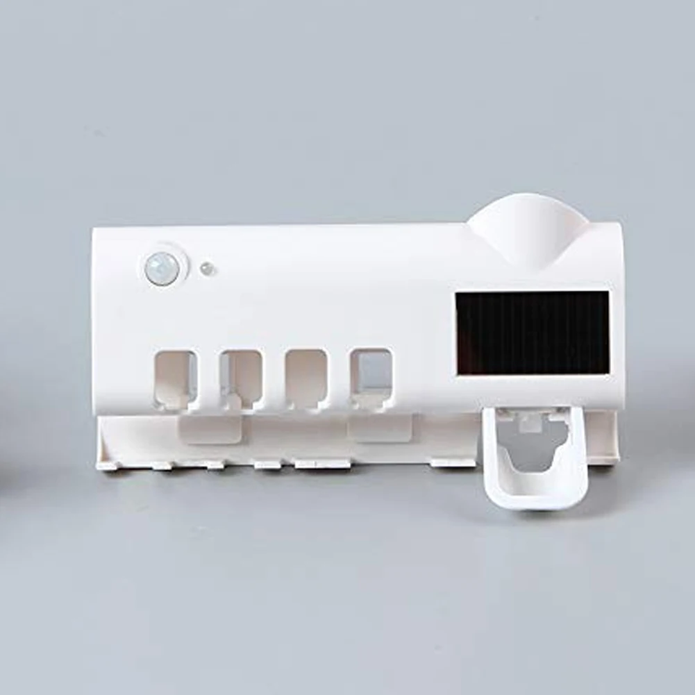 

UV Toothbrush Sanitizer Holders Solar Powered Wall Mount with Toothpaste Dispenser BDF99