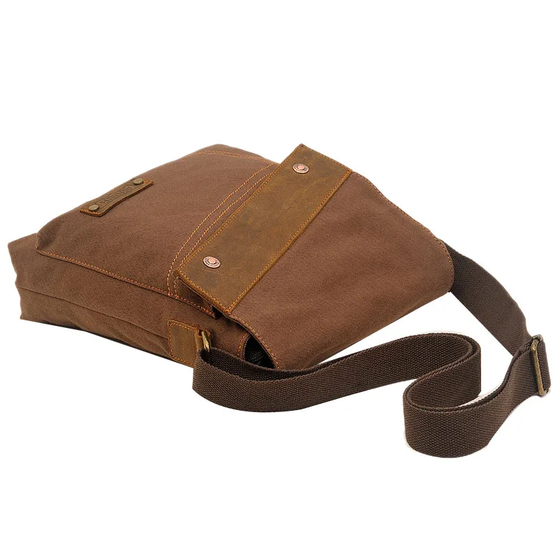 

Casual Vertical Shoulder Bag Travel Bag Canvas Messenger Bag Men's Retro Messenger Bag