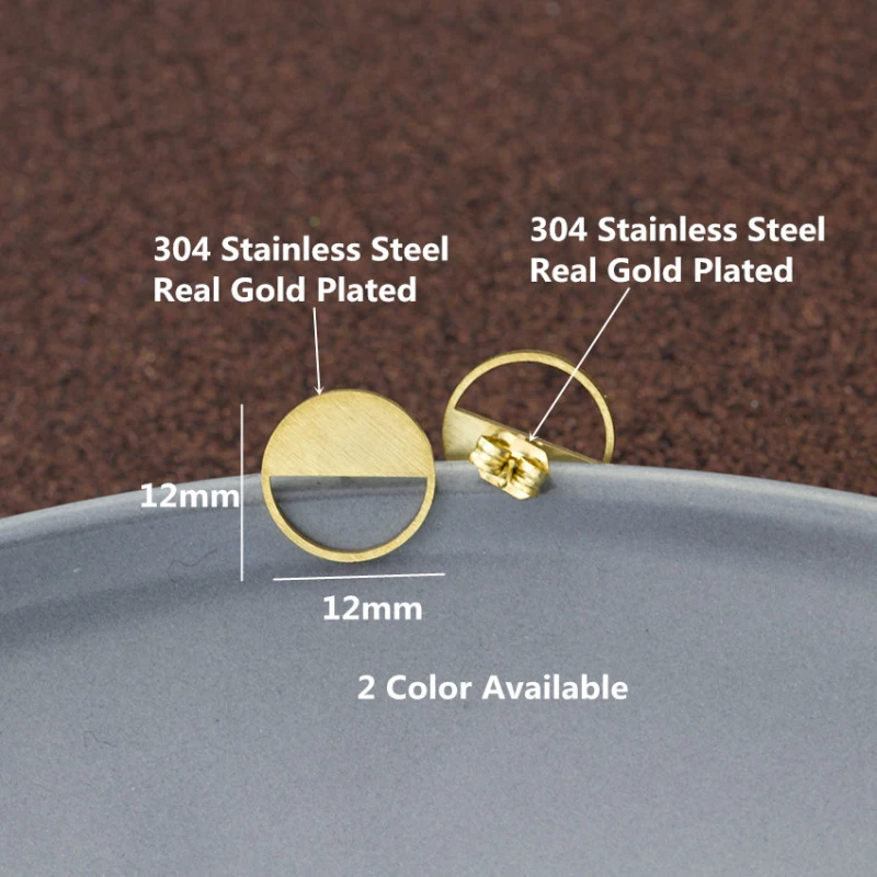Изящные Ювелирные изделия полукруглые женские серьги-гвоздики золотистого